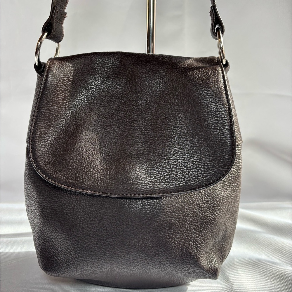 Vintage Fossil Brown Pebble Leather Mini Shoulder Bag